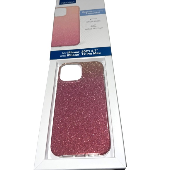 INSIGNIA Pink Gradient Ombre Glitter iPhone 12 13 PRO MAX Hard Case - Picture 9 of 10